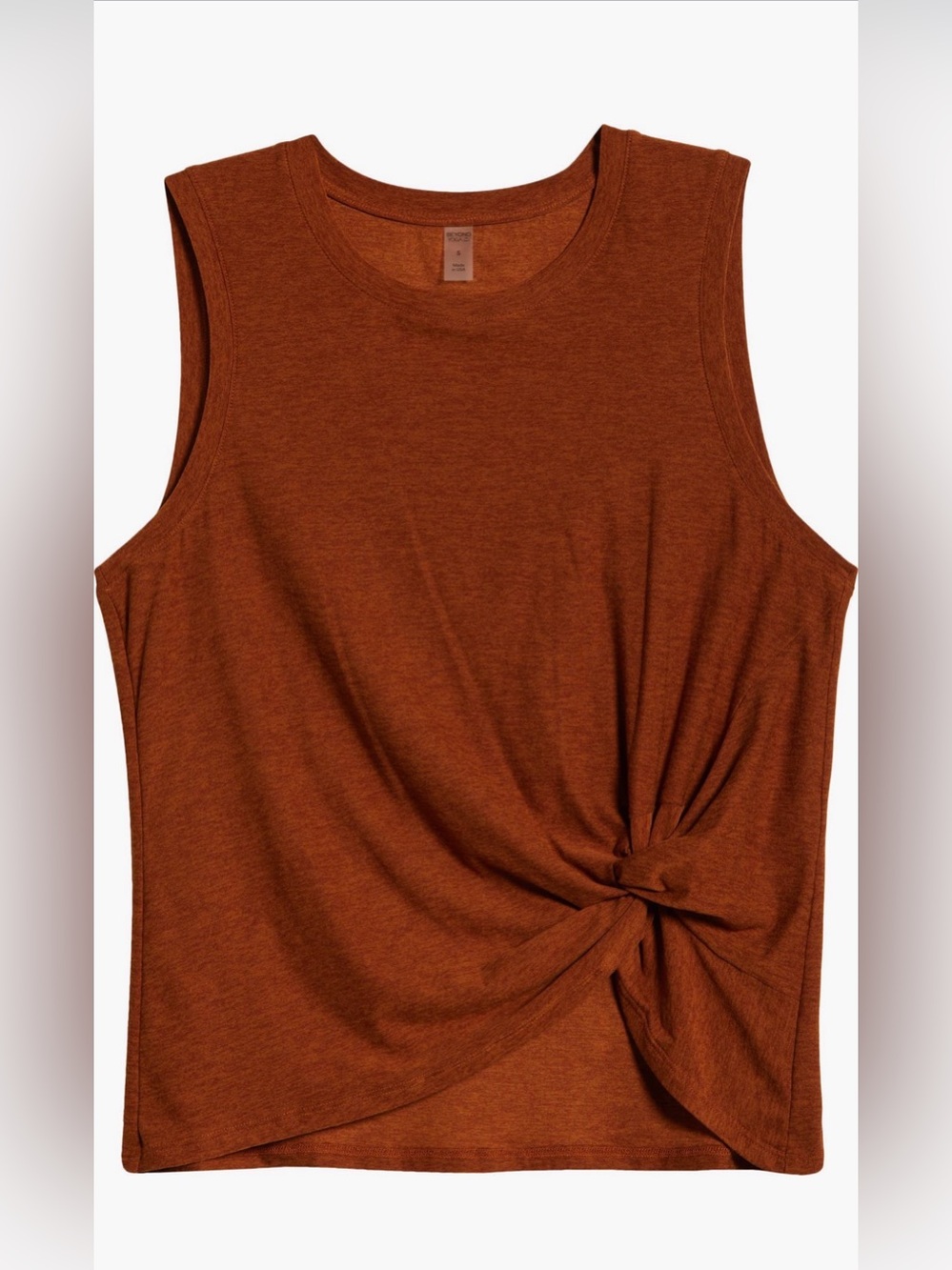 Beyond Yoga Front Twist Muscle Tank in Cinnamon Heather, size XL